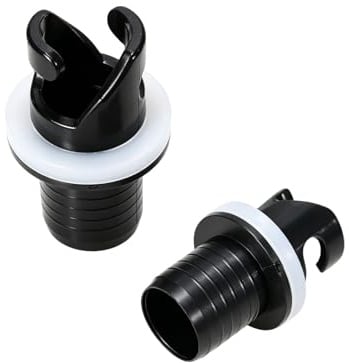 2 Pcs Paddle Board Pump Adaptor,Inflatable Sup Pump Adaptors,Inflator Boat Air Valve Kayak Hose Adapter Connector Accessories,Multi-Purpose Manual Black Pumpe Adapters for Kayak Inflation Tent Bicycle
