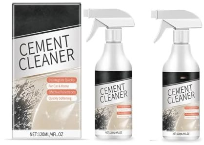 120ml Cement Cleaner, Powerful Concrete Dissolver, Heavy Duty Stain Remover for Floor, Surfaces(2pcs-240ml)