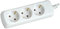 SILVER ELECTRONICS - Regleta Enchufe con 3 Tomas sin Interruptor, Blanco, 3 Enchufes, Cable de 1,5 Metros, Protección Infantil, Toma de Tierra, con protección sobretensiones