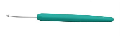 KnitPro 30903, Aluminium-Häkelnadel mit Soft Waves-Griff, 2,50 mm, Grün (Jade)