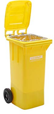 EUROKRAFT Conteneur à déchets avec couvercle en plastique - 120 L - Poubelle extérieure