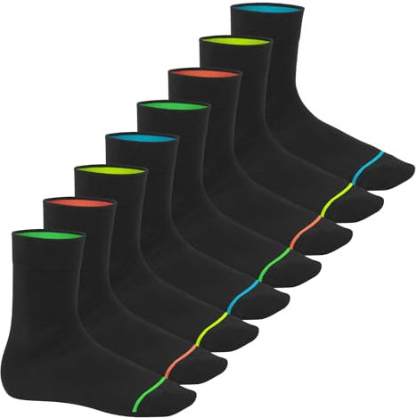 Footstar 8 Paar Socken NEON GLOW – 39-42