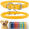 CollarDirect Rundes Leder Hundehalsband, weich gepolstert gerollt, handgefertigtes Echtleder Halsband für Hund Welpe Katze Klein Groß Schwarz Rosa Rot Lila Blau