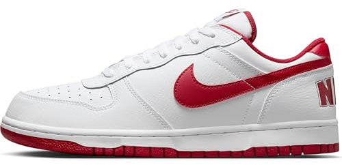 NIKE Herren Big Low Sneaker, White/Gym RED, 42.5 EU