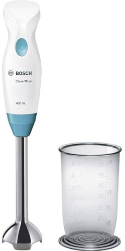 Bosch MSM2410DW batidora, Plástico Acero Inoxidable, 4 Velocidades, Blanco/Azul