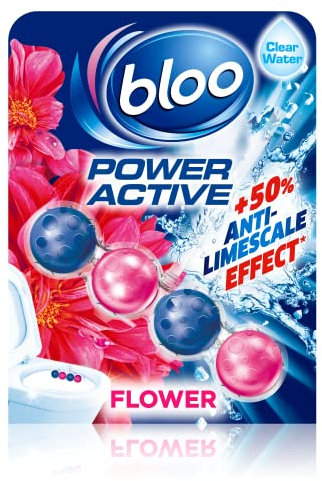Bloo Power Active Flowers Toilet Rim Block Extra Freshness, 50g