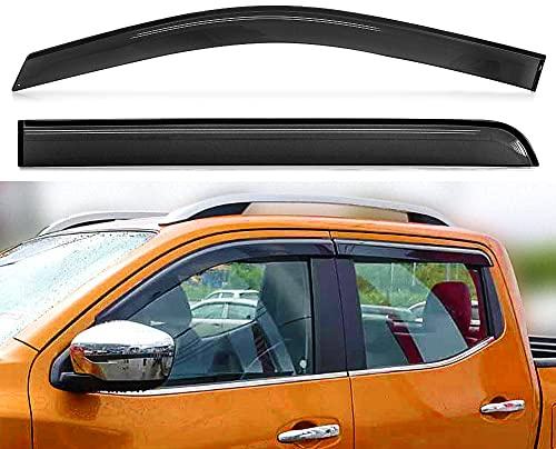 TUNEZ Protector de lluvia para ventana de puerta, protector contra el clima para coche compatible con Navara NP300 D23 STX Año 2015 - 2019 DX RX ST ST-X SL Visia Acenta Acenta+ N-Connecta Tekna