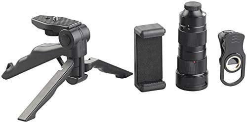 Somikon Vorsatz-Tele-Zoom-Objektiv 4X bis 12x für Smartphones, mit Stativ