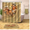 Daesar Badematten WC 40x60 Strand Muschel Seestern Herz Anti-Schimmel 120x180 cm Duschvorhang, Badezimmerteppich Set 2 Stück