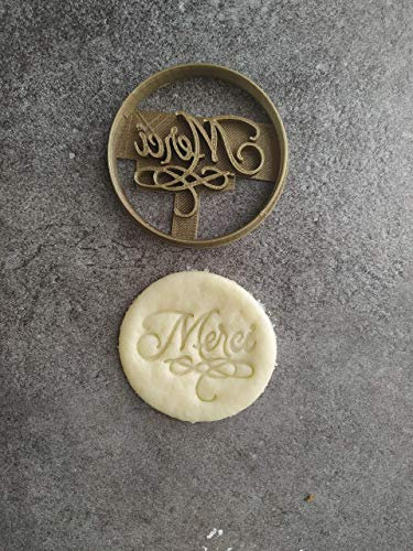 3DKOUPE - Emporte-pièce rond - Merci calligraphié - Couleur au choix - Conçu et fabriqué en France