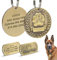 Beirui Military Spec Stainless Steel Pet ID Tags - Personalised Dog Tags with Engraved Name+Number+Address - Copper Embossed Pet Tags Fits Medium Large Dogs,Round Medal