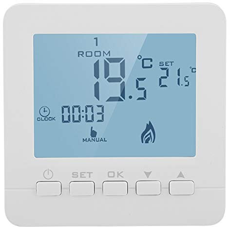Termostato termostato, termostato digitale programmabile schermo LCD termostato pompa di calore intelligente, con protezione blocco bambini, memoria dati, modalità vacanza, diverse modalità di lavoro