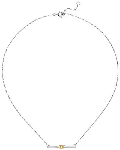 Jobo Damen Collier Halskette Knoten 925 Sterling Silber bicolor vergoldet 45 cm Kette
