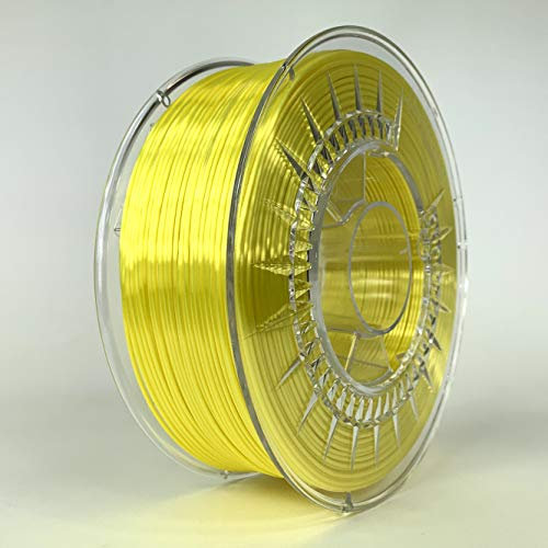 Devil Design | Filament | Silk bright yellow - helles gelb | 1.75 | 1kG | für Anfänger und Fortgeschrittene | Top Haftung | wenig Stringing | leicht zu drucken | verzugsarm und geruchslos
