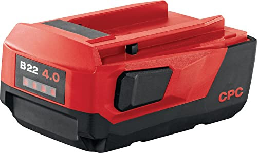 Hilti 2183180 Batería B 22/4.0 de Ion Litio (Compatible con Herramientas de 18V y 22V y Cargadores C4/36. Rápido Tiempo de Carga 41 min. Compacta, Alta Potencia con Carcasa Reforzada. Peso:0.69 kg)