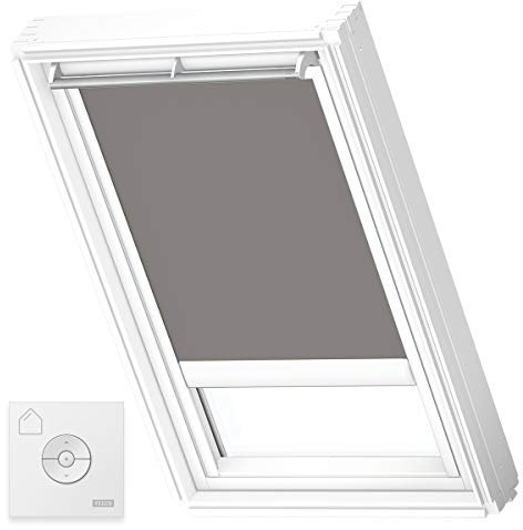 VELUX Original Solar-Verdunkelungsrollo Weiße Seitenschienen, F06, Grau