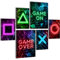 Novart Wandbilder Set Spielkonsole Gamer Bunt - KEIN EXTRA RAHMEN BENÖTIGT - Modern Deko - Kinderzimmer Junge Teenager N002663a