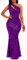 VERWIN Robe moulante sans manches à col oblique sirène à paillettes pour femme, violet, Taille M