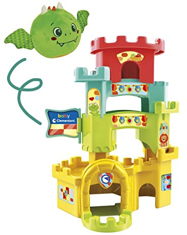 Clementoni Soft Little Dragon in The Ball Drop Castle - Baby Spielzeug 10 Monate (Italienisch, Englisch, Französisch, Deutsch, Spanisch, Niederländisch, Polnisch), 80514 Amazon Exclusive