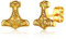 FaithHeart Gold Herren Jungen Mjölnir Ohrstecker Punk Retro Wikinger Ohrstecker mit Thors Hammer Symbol Gothic Ohrstecker für Ehemann Model Freunden