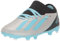 adidas Tenis unisex X Crazyfast Messi.3 con tacos de fútbol para suelo firme, Plateado metálico/Azul Bliss/Negro núcleo, 11.5 US Little Kid
