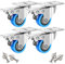 Asibaade 4PCS Lenkrollen 50mm Transportrollen Möbelrollen mit Bremsem 360° Drehung bis 200KG Tragbarkeit für Möbeltransport & Industrietransport