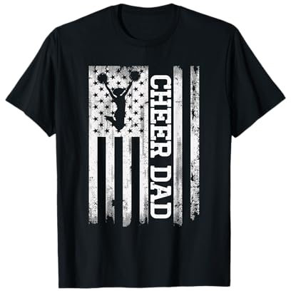 Cheer Dad Amerikanische Flagge Cheerleader Rebel Cheerleading T-Shirt