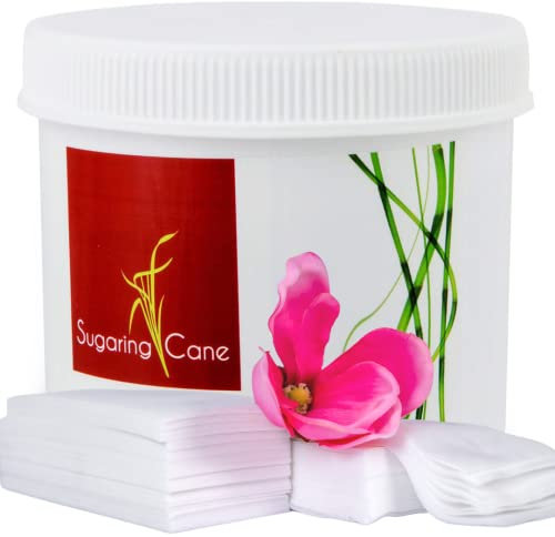 Sugaring Zuckerpaste 500g + 100x Enthaarungsstreifen | 100% Vegan Natur | sanfte, schmerzarme Haarentfernung | 1 Dose Zuckerwachs | seidig glatte Haut bis zu 4 Wochen | für Männer und Frauen (Soft)