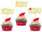 36 Stück Merry Christmas Cupcake Toppers Frohe Weihnachten Kuchen Toppers Christmas Hat Cupcake Picks Merry Christmas Xmas New Year Theme Party Kuchen Dekorationen Zubehör Gold