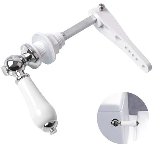ProChosen Ceramic Toilet Flush Handle, Toilet Flush Handle Replacement Universal Fit Toilet Cistern Handle Chrome Plated Replacement Ceramic Handle Cistern Lever for Toilet Cistern Tank Lever