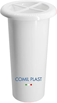 Comil Plast | Portafiori Interno in plastica per Vaso da cimitero Colore Bianco | Diametro 6,5 cm, Altezza 15 cm con ghiera in Plastica Inclusa