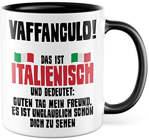 tazza da caffè divertente con scritta italiana tazza da caffè italiana italiana scherzo idea regalo italiana italiano italiano sarcasmo tedesco italiano (bianco/nero)