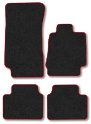 Alfa Romeo Giulia (2016+) Carpet Car Mats | Red Edge Trim Tailored Fit Floor Mats Full Coverage Protection Accessories Easy Clean Anti Slip Made in the UK