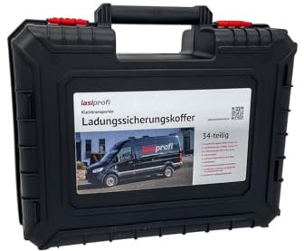 LASIPROFI - Ladungssicherungskoffer | Werkzeug-Set zur Ladungssicherung in Kleintransportern. Erfüllt gesetzliche Anforderungen, ideal für Paketdienste und gewerbliche Transporte | Inhalt: 34 Teile