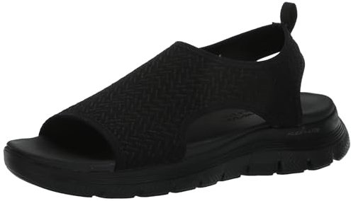 Skechers Damen Flex Appeal 4.0-Livin' in This Sportsandale, Schwarz/Schwarz, 38 EU