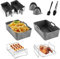 CINEMON Ninja Air Fryer Accessories, Reusable Silicone Air Fryer Liners + Disposable Paper Liners etc, Airfryer Food Grade Accessories for Ninja AF400UK & AF300UK & Tower T17088 (8 Pcs, Grey)
