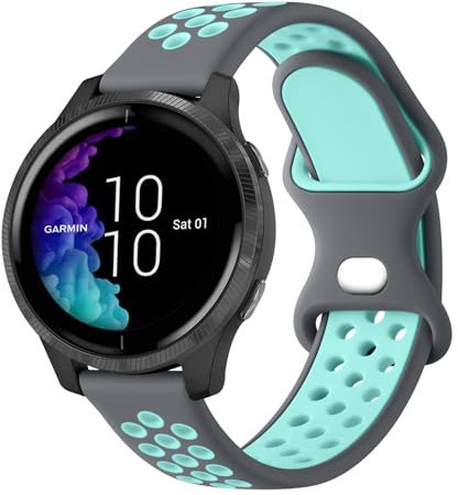 Vancle für Garmin Vivoactive 5 Armband/Venu Sq/Venu 2 Plus Ersatzarmband, 20mm Sport Silikon Uhrenarmbänder für Garmin Vivoactive 3/ Venu Sq/Vivomove 3 Armband Damen Herren