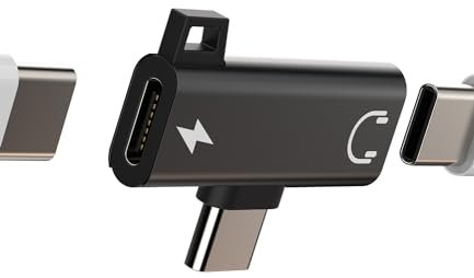 iPhone 15 Pro Max Plus Dongle DAC USB C Headphones Jack Splitter Dual Type C Audio Charger Adapter Compatible for Samsung S23 S22 S21 Z Flip 5 Apple iPad 10、Air 4/5、Mini 6 Aux Cord TXGG-tp
