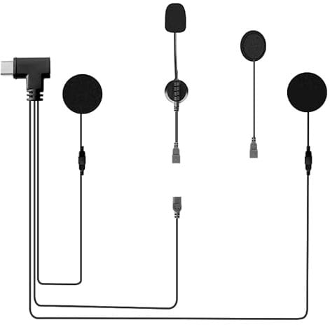 EJEAS Typ-C-Kopfhörer für Q8 Mesh Bluetooth Motorrad Intercom Headset Zubehör, 16 Pins