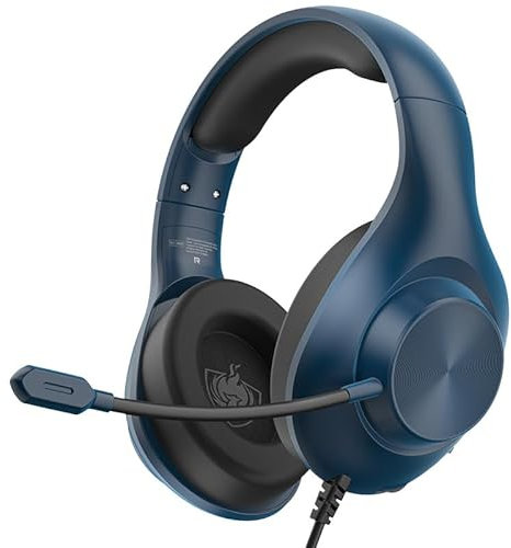 Gaming Headset PS4 Headset, Xbox Headset with 7.1 Surround Sound, Gaming Over Ear Headphones with Noise Cancelling Flexible Mic Memory Earmuffs, for PC, PS5, PS4, Xbox Series X/S, Switch (Navy Blue)