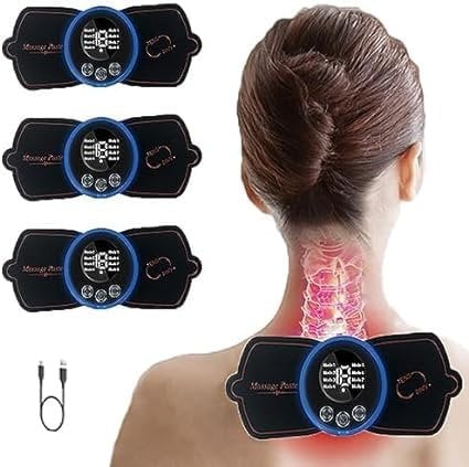 Jenylu Tragbares Nacken Massagegerät,3Pcs Mini EMS Massagegerät,Kabelloses Elektrisches Halswirbelsäulen-Massagegerät,Ganzkörper Massagegerät für Linderung von Muskelschmerze