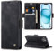 Sikoto Handyhülle für iPhone 15 Hülle Premium Leder Flip Klapphülle Brieftasche Kartenfach Standfunktion Magnetische Schutzhülle Tasche für iPhone 15 - Schwarz