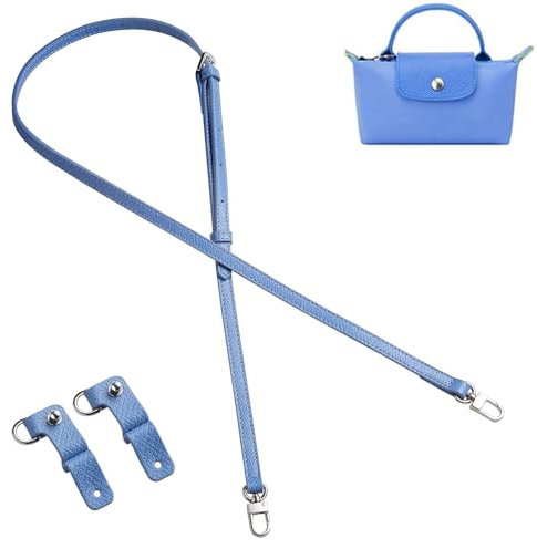 Gastinsave Handtaschengurte Ersatz, Leder Handtasche Crossbody Schultergurt Verstellbar für Longchamp Tasche Frauen(Hellblau)