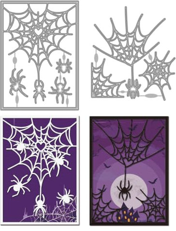 MAYJOYDIY Halloween Spinnennetz Herzmotiv Stanzformen Romantischem Thema Spinnenelemente Stanzschablonen Aus Karbonstahl Für Heimwerker Scrapbooking Dekorative Prägungen Papierkarten Kunsthandwerk