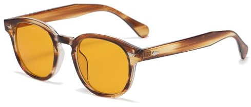 WONAVEHY Sonnenbrille Männer Frauen Unisex Retro Sonnenbrille für Männer Frauen Piratenkapitän Johnny Depp Vintage Round Style Getönte Sonnenbrille für Männer Frauen