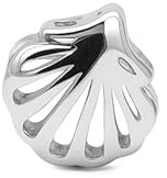 TALISMAN JEWELLERY Charm/Anhänger aus 925er-Silber für Schlangenketten, Jakobsweg-Muschel, 10 mm x 10,5 mm, ohne Armband, 10 MM x 10,5 MM, Sterlingsilber 925