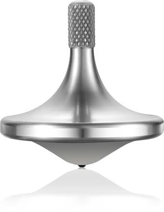 LOQATIDIS Hochwertiger Präzisions-Titankreisel, Lange Drehzeit von mehr als 10 Minuten, perfektes Gleichgewicht, verschleißfest, tropffest, Nicht rostend (Windgott Silber)