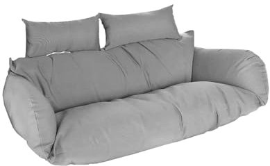 Home DELXUE - Polyrattan Hängesessel Twin - nur Kissen, Farbe: Grau