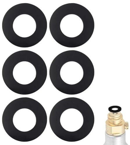 Xiciki Lot de 6 Joint pour Sodastream, Joints D'étanchéité en Caoutchouc Compatibles avec Sodastream, Crystal et Machines à Soda, Remplacement pour Bouteille Soda-stream et CO2 - Noir.