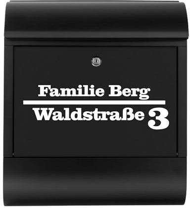 Briefkastenaufkleber mit Namen Straße Hausnummer Personalisiert Familienname Aufkleber für Briefkasten Selbstklebend